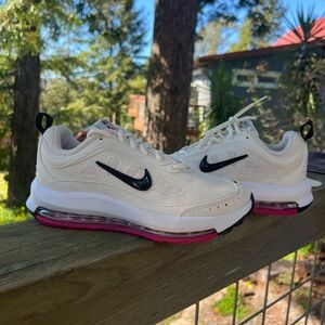 Nike Women's White and Pink Air Max Sneakers